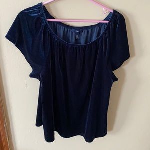 Gap Blue Velvet Top Size XXL